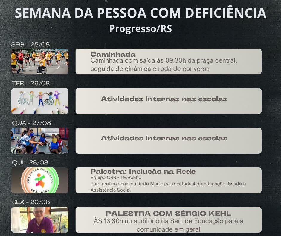 A Semana Municipal da Pessoa com Deficiência de Progresso está cheia de surpresas!
