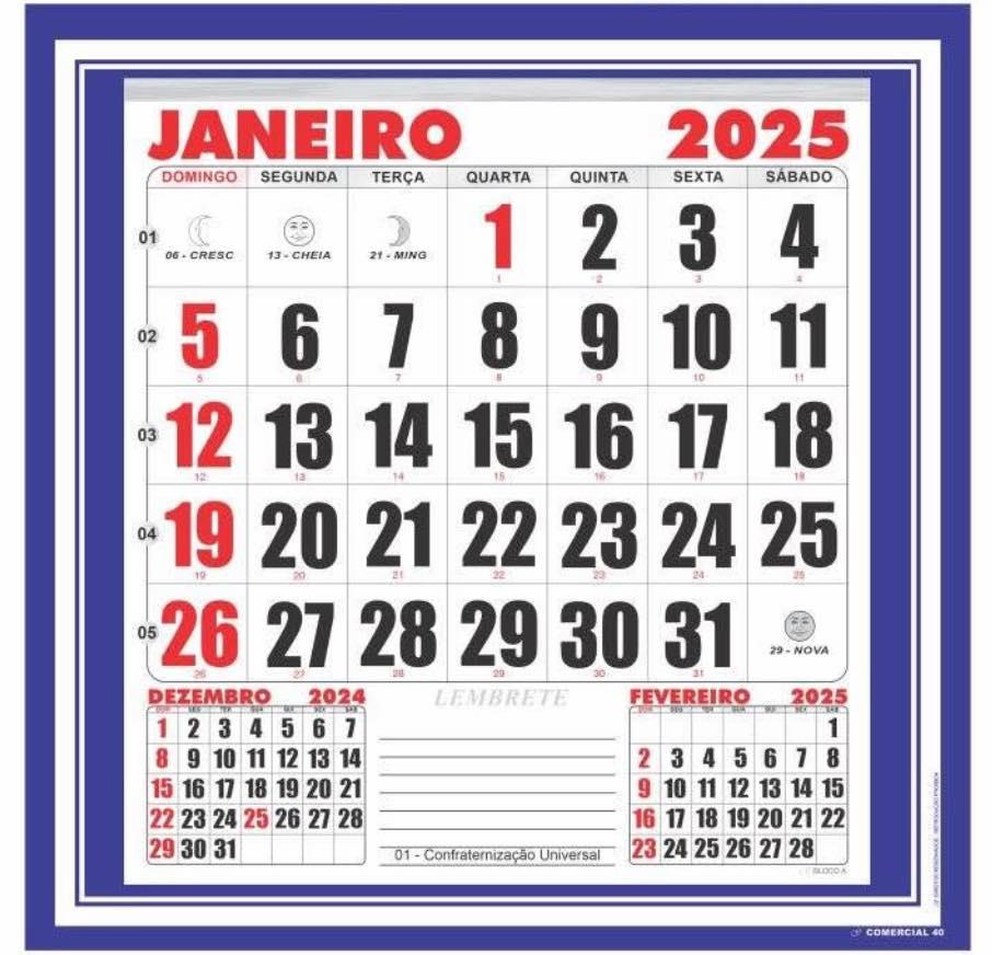 Ano de 2025 terá 4 feriados prolongados e 8 pontos facultativos nacionais